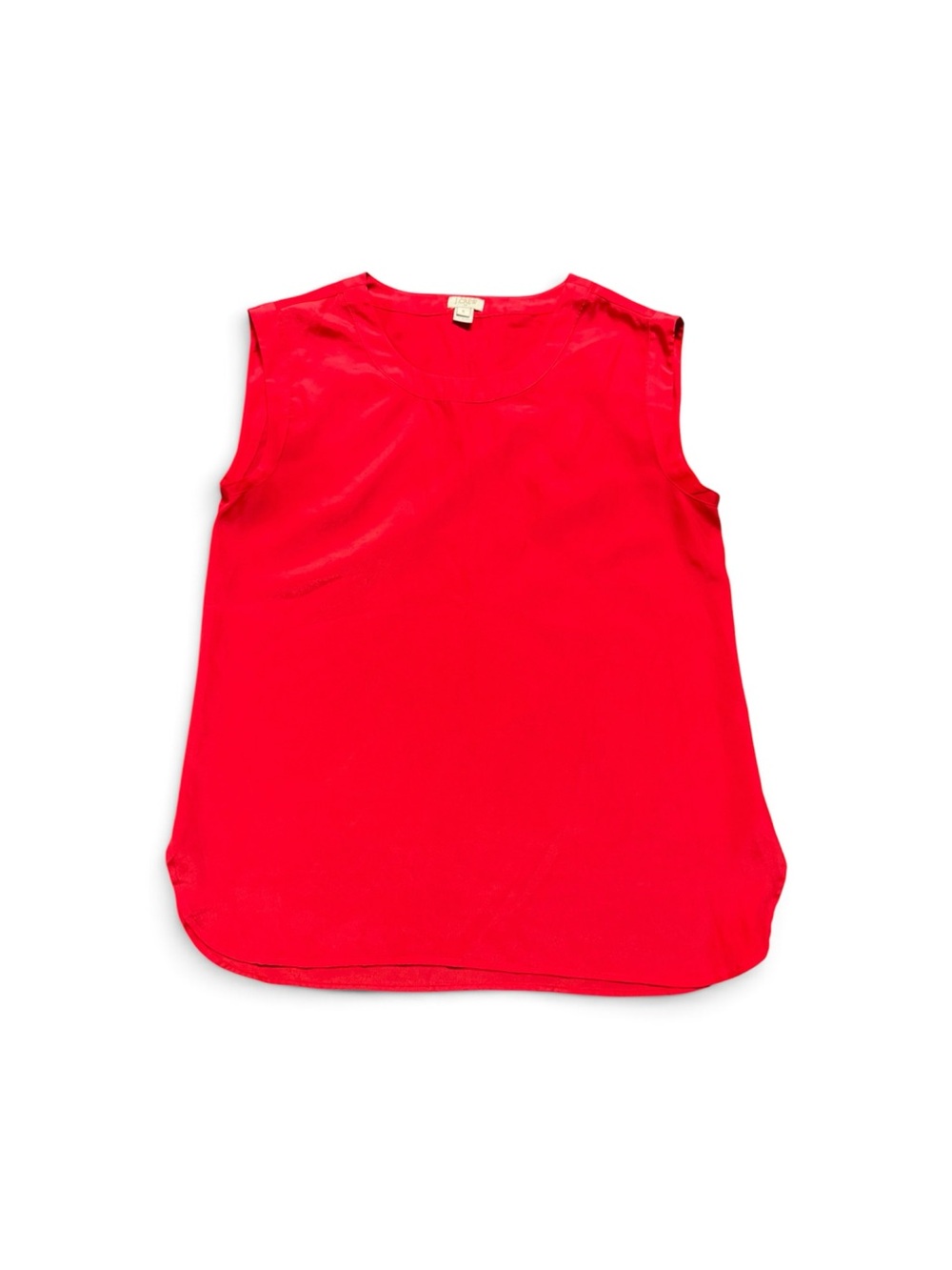 J.Crew Women’s Small Red Sleeveless Drapey Blouse Scoop Neck Satin Look